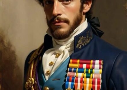 A portrait of Prince Athos Mirac, a highly decorated cavalry officer in uniform.