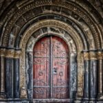 An elaborate doorway set in five nested arches. Behind-the-screens at MetPub!
