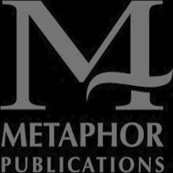 LOGO: a large stylized gray M above the words METAPHOR PUBLICATIONS in gray on a black background. Character-driven fantasy fiction from the world of Menelon.