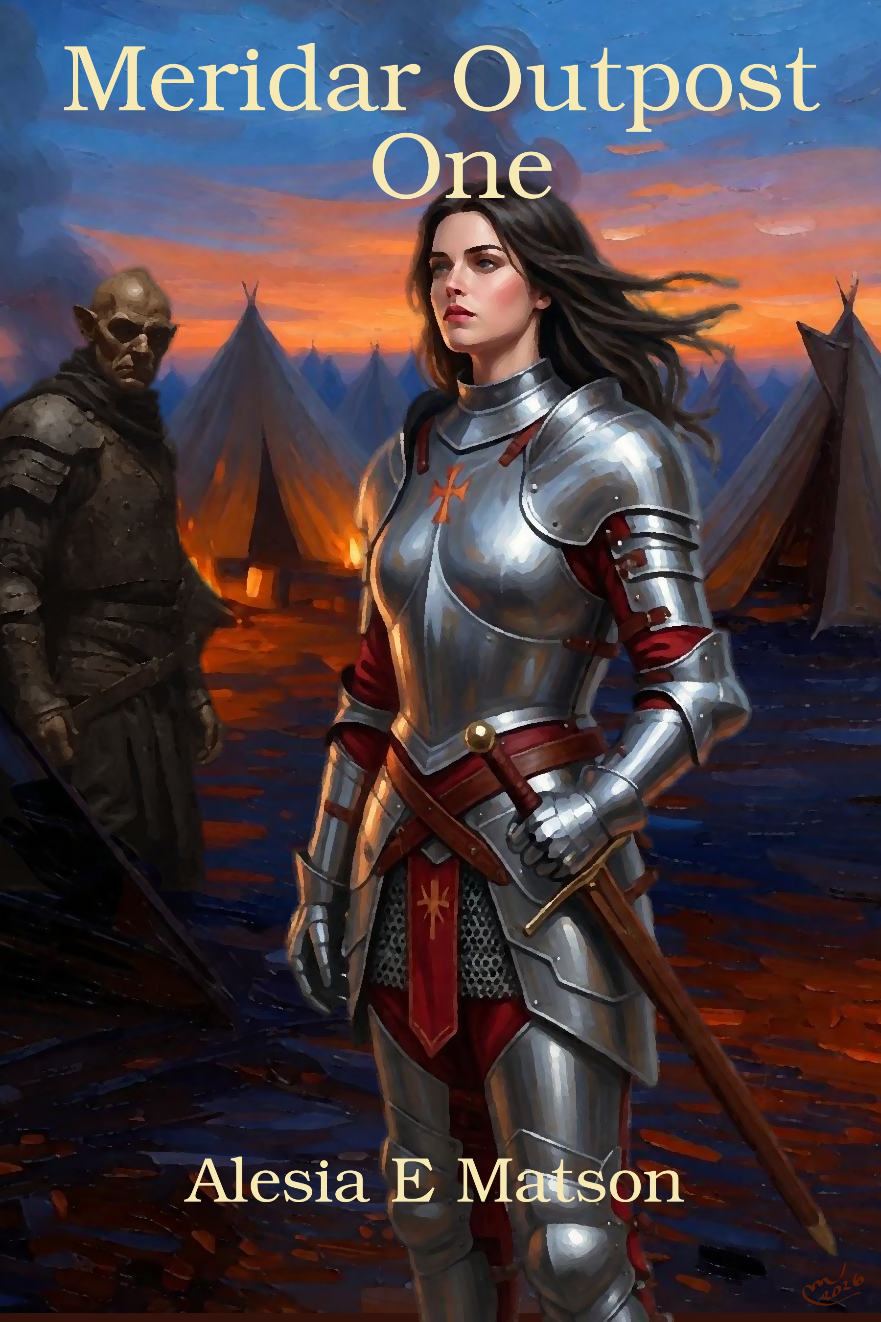 Meridar Outpost One book cover -- a free fantasy novelette prequel to The Legacy of Chandar series by Michael & Alesia Matson